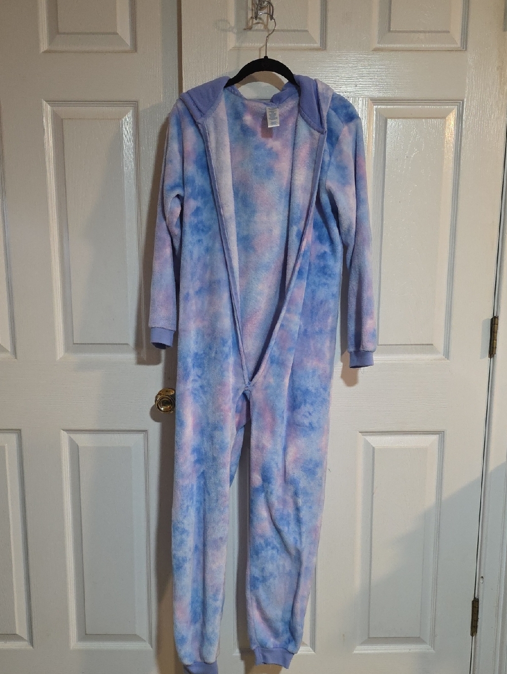 The Children's Place Purple & Light Blue Tie-Dye Fleece Onesie